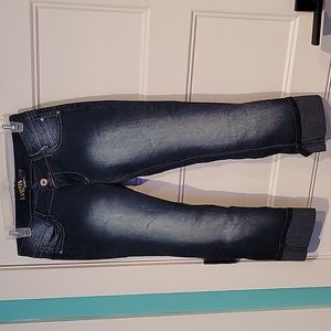 Angels Jeans cuffed capri length Juniors size 7 cotton spandex polyester Denim